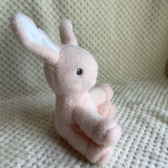 MTY International Co Fuzzy Plush Pink Rattle Bunny Rabbit Stuffed Animal Toy - Picture 3 of 12